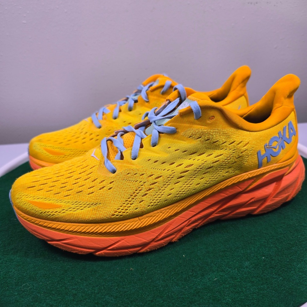 Hoka One One Clifton 8 Mens Shoes 11D Radiant Yellow Primrose 1119393 RYMZ